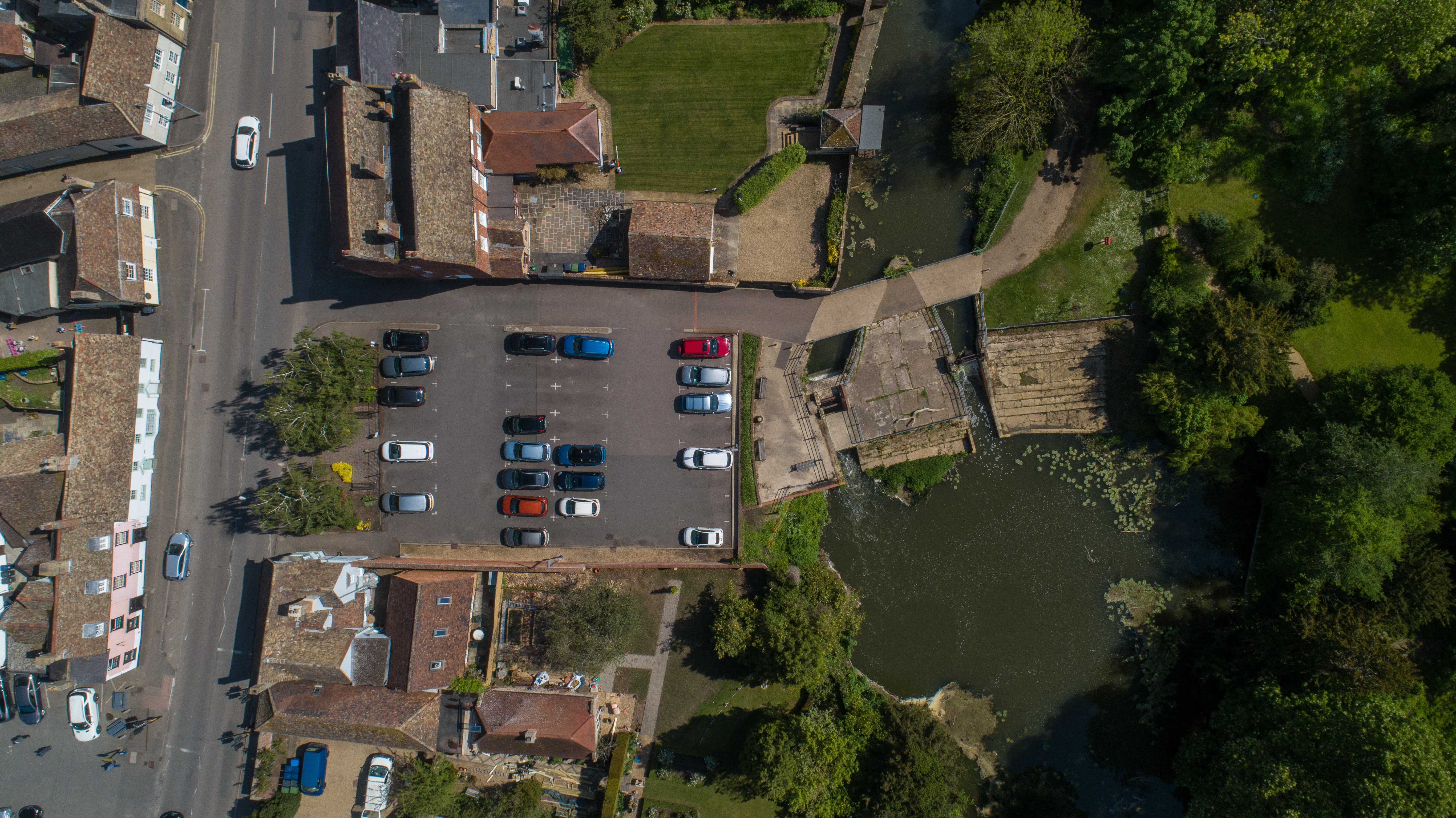Aerial view of Godmanchester Mill Steps