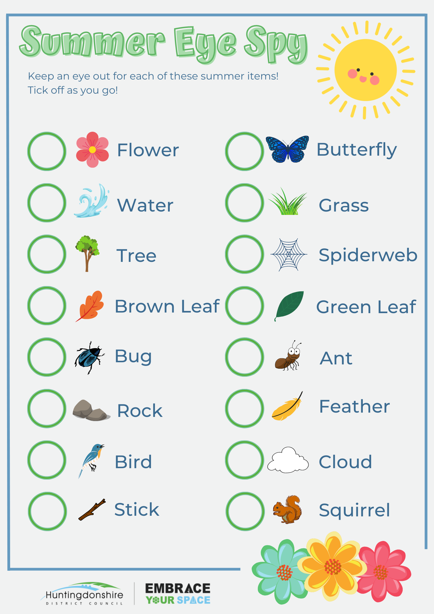 Summer eye spy activity sheet