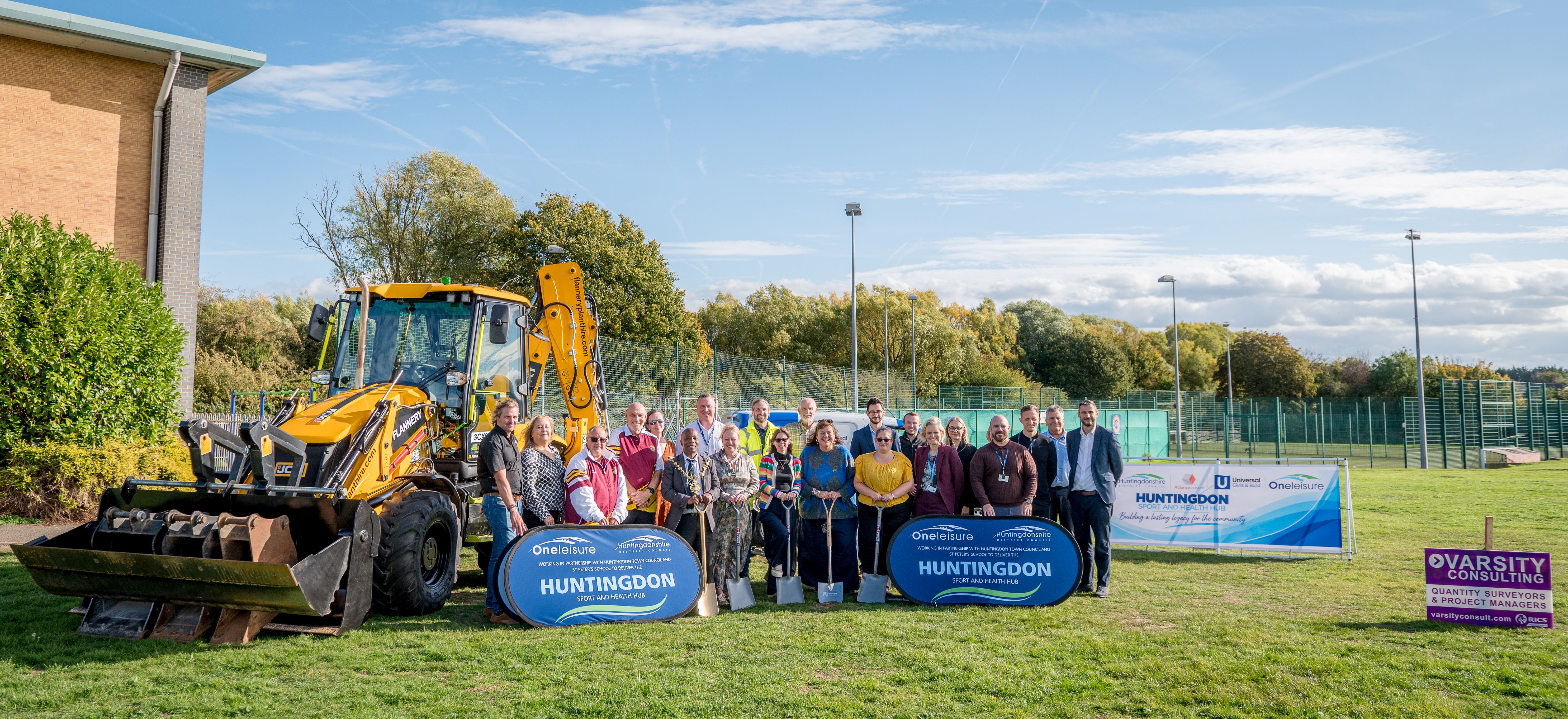 people and councillors at start of build