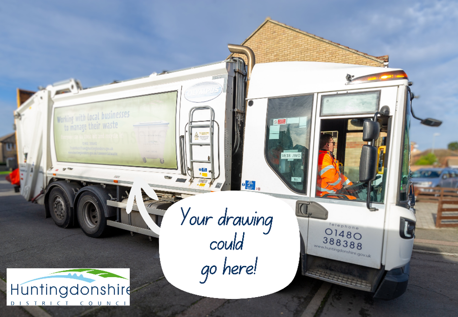 Refuse truck with your drawing